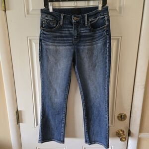 Buckle Black Fit 53 Crop Jeans Womens 28 Mid Rise Stretch Denim Capri Casual Y2K